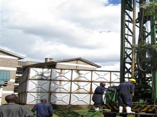 Our drilling rig in the construction site of Kenya